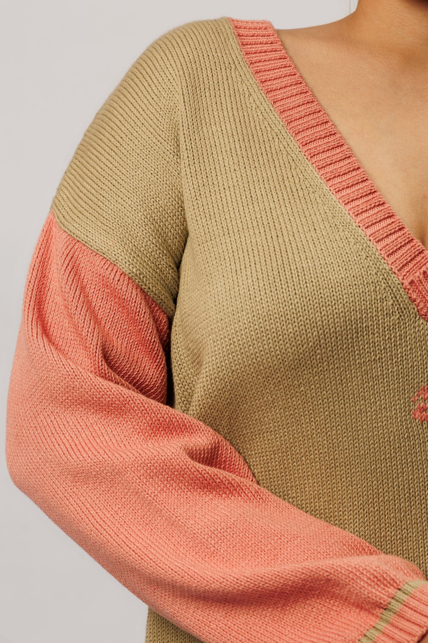 Reversible cotton sweater | olive