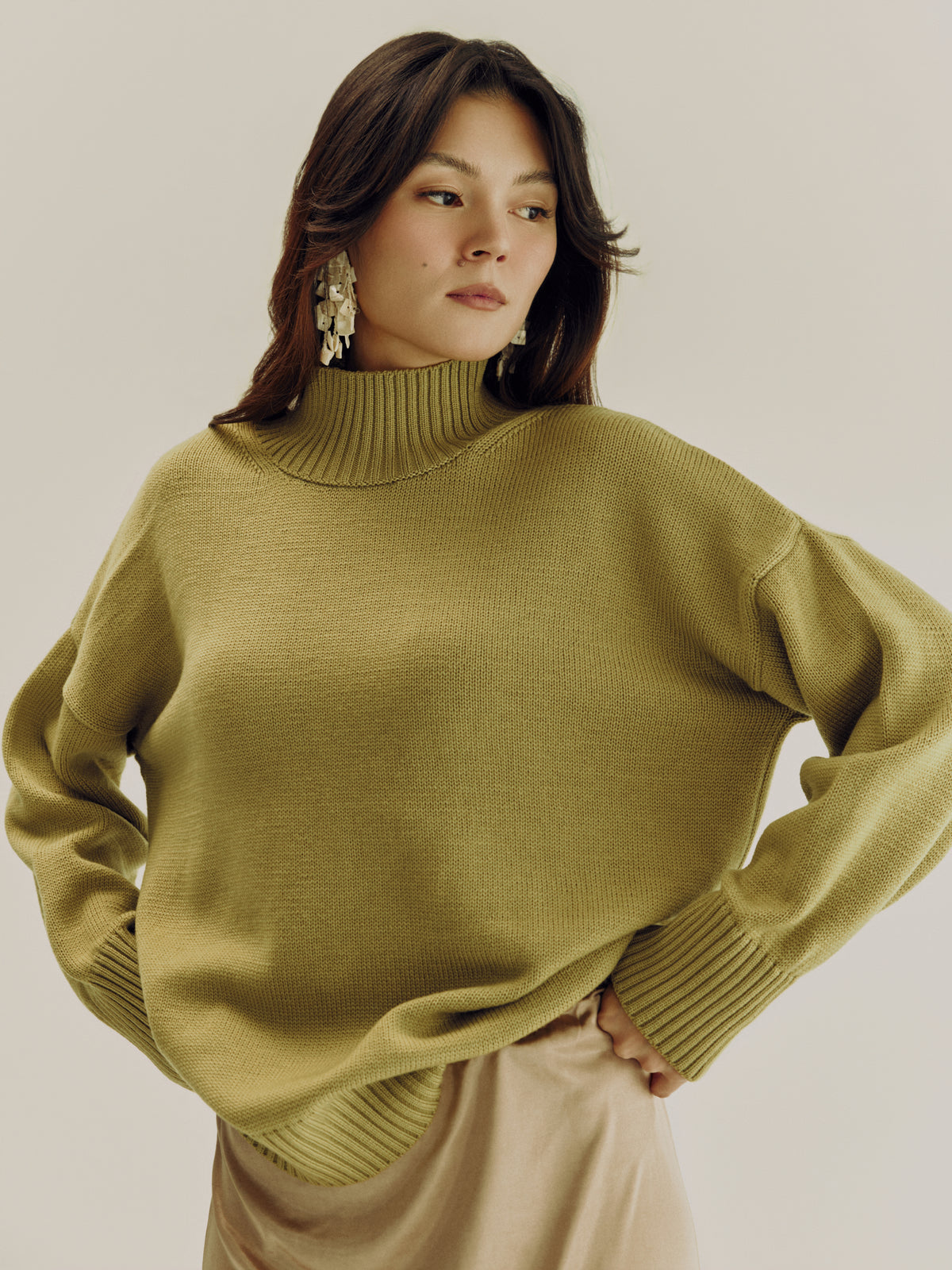 The High Neck Sweater | Pistachio