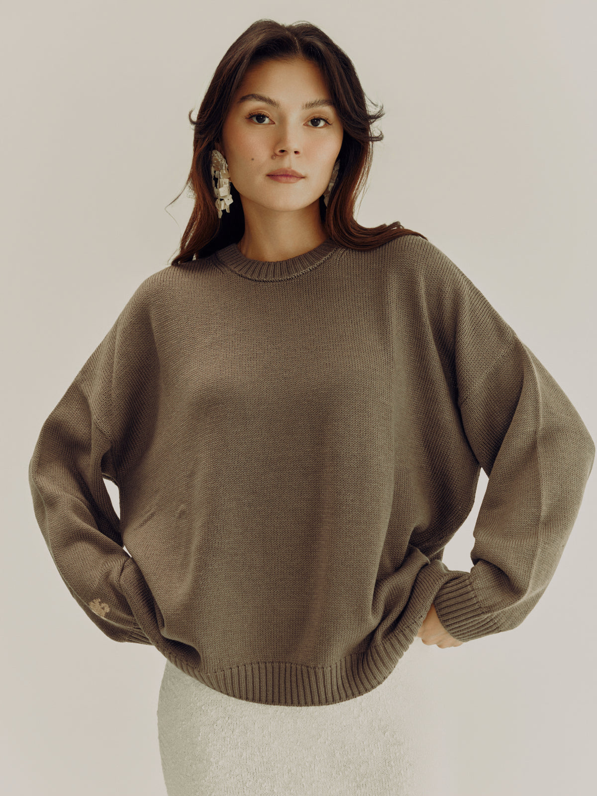 "Arka" сrew neck sweater | taupe