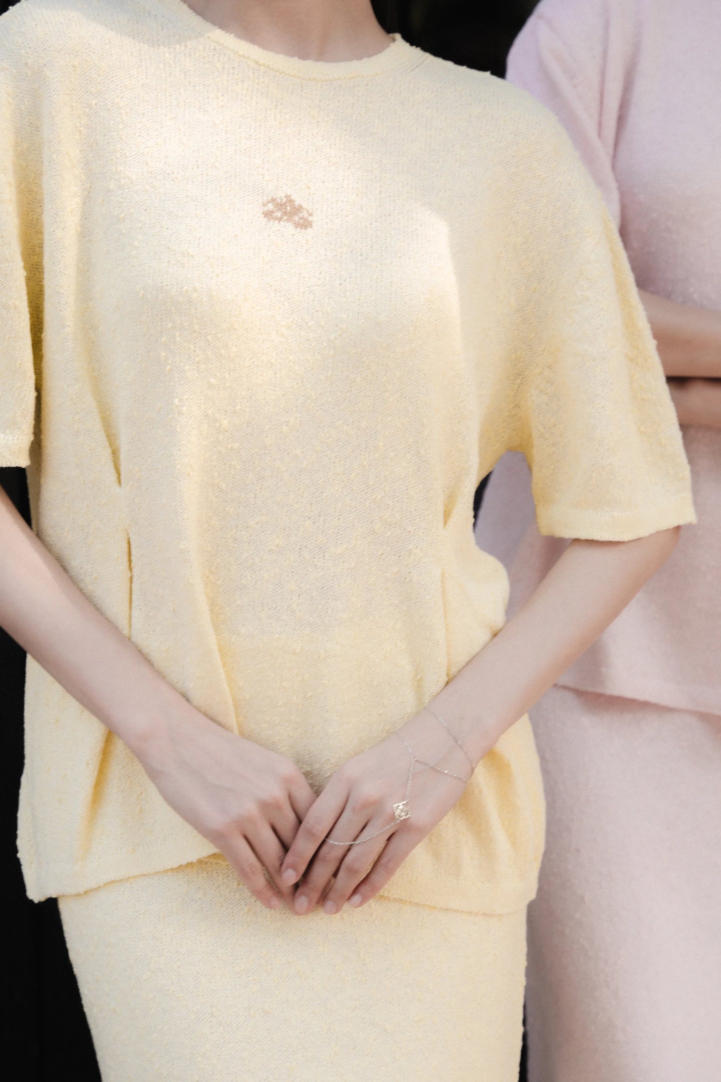 Костюм с защипами "Нежность" | розовый бархат