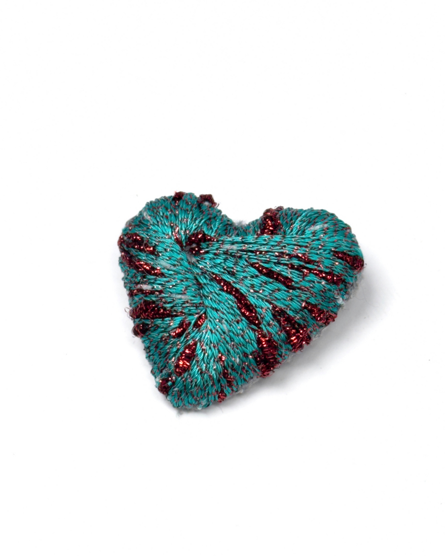 Brooch "Amore" | green with red accents