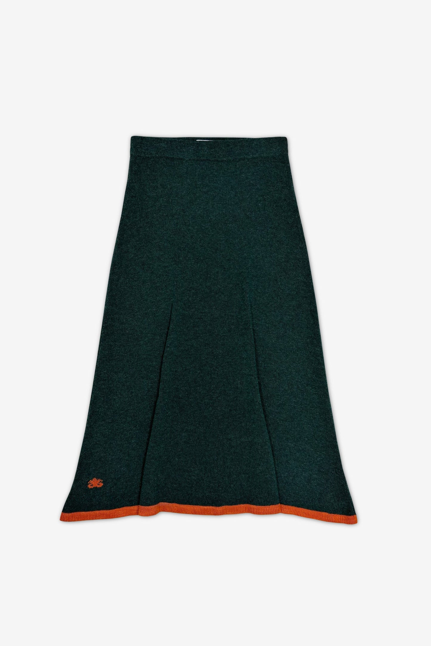 Merino a-line skirt | emerald
