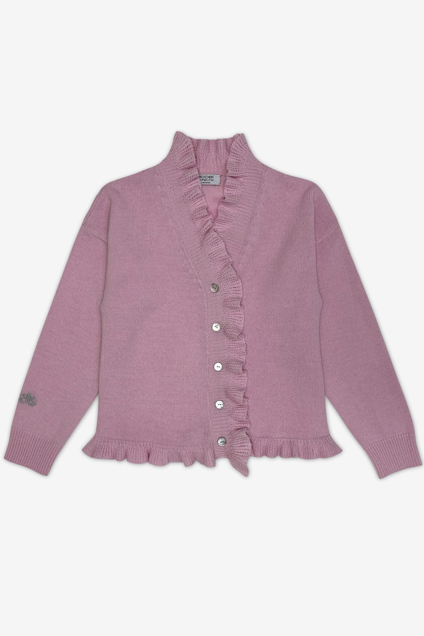 "Grace" ruffle cardigan | pink