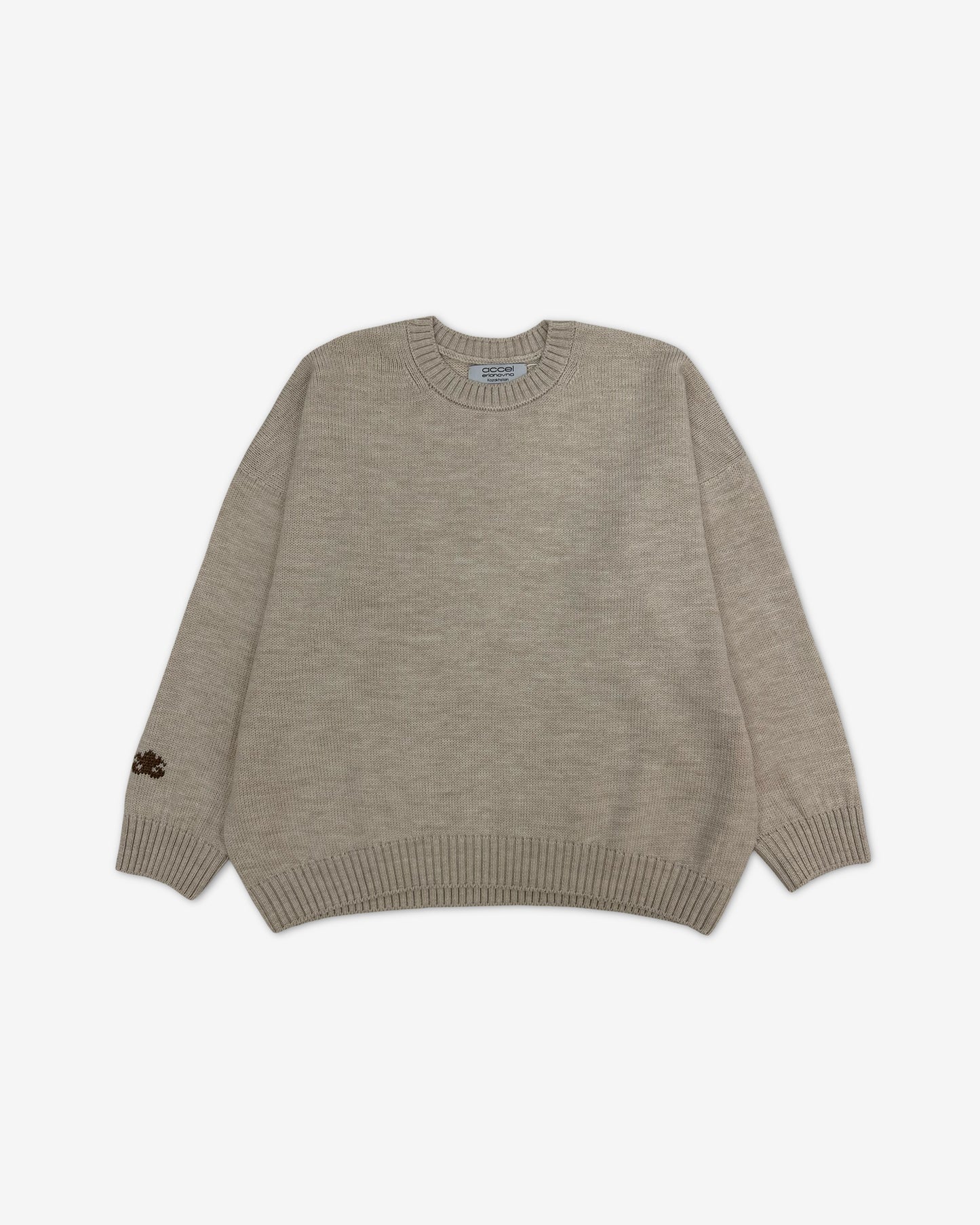 Свитер "Арка" со спущенным плечом круглый ворот | беж