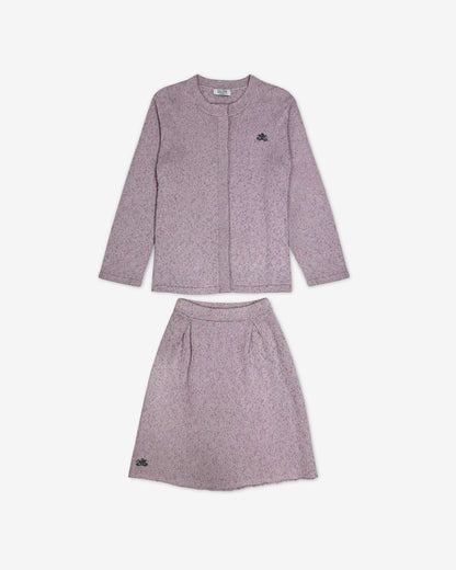Cardigan & mini skirt set | pink