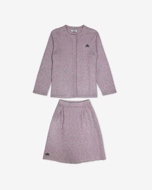 Костюм кардиган и юбка мини  | розовый