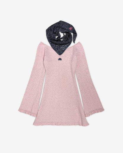 платье мини "Girl" | розовый бархат