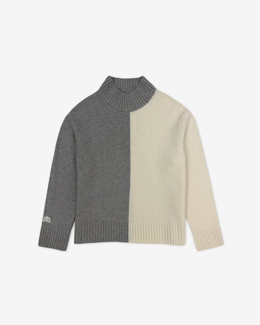 Свитер "Base" из мериноса плотный | бело-серый