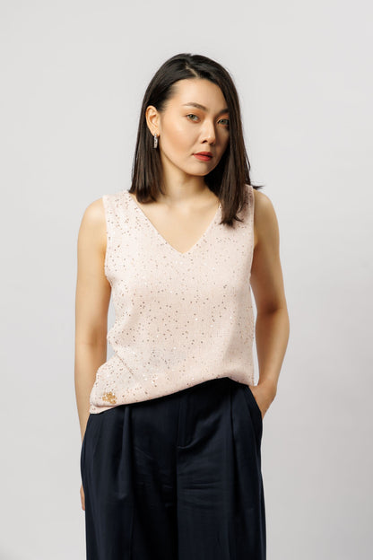 Top "Shine" V-neck | pink