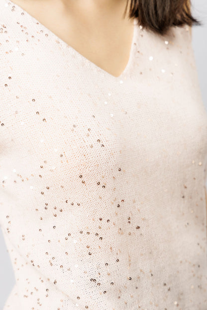 Top "Shine" V-neck | pink