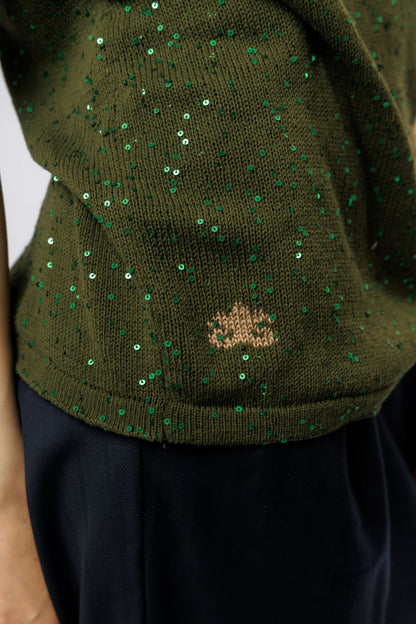 Top "Shine" V-neck | green