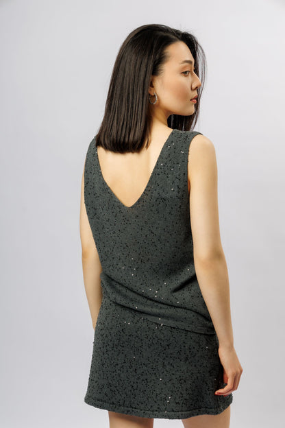 "Shine" mini skirt | graphite
