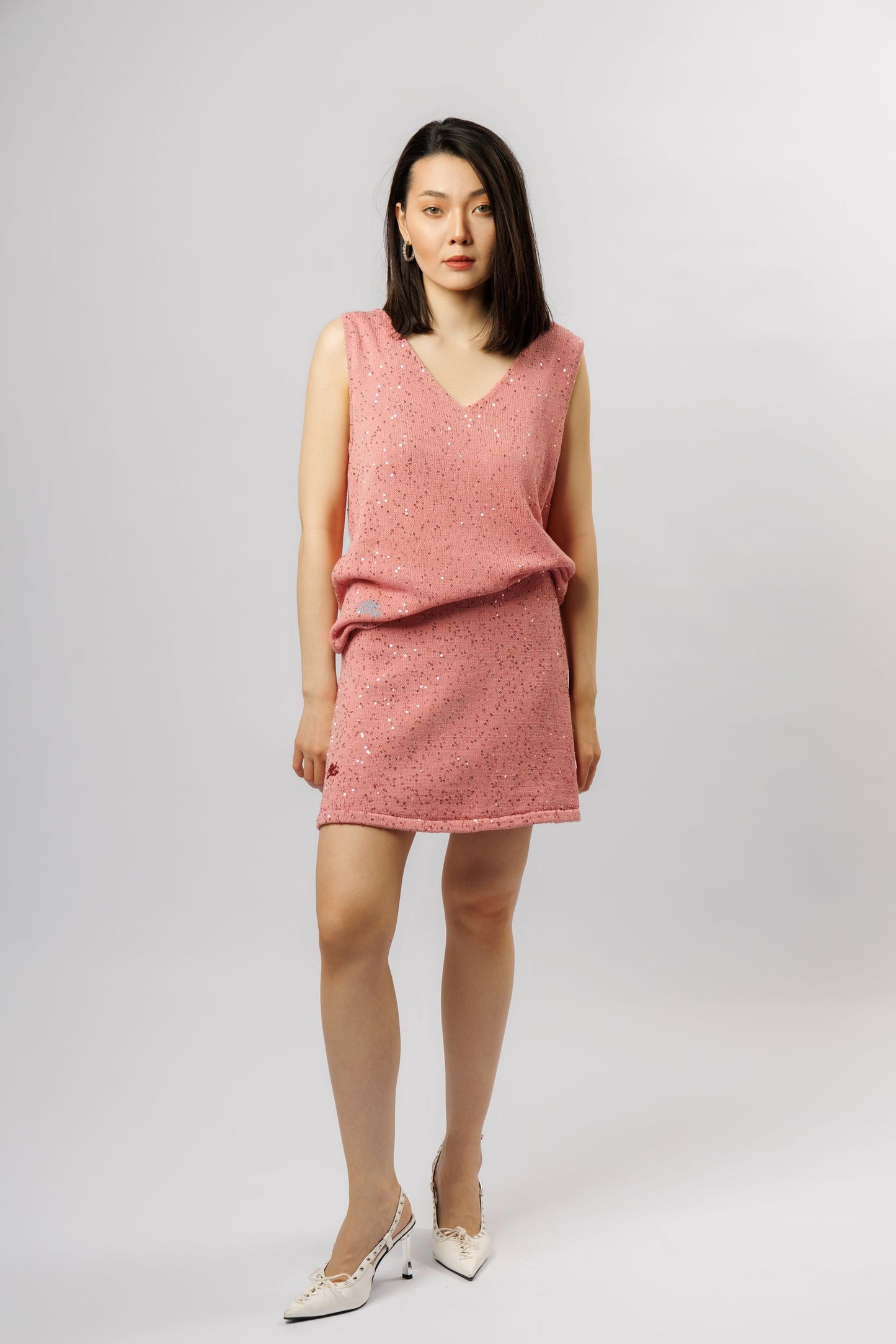 Top "Shine" V-neck | dusty rose