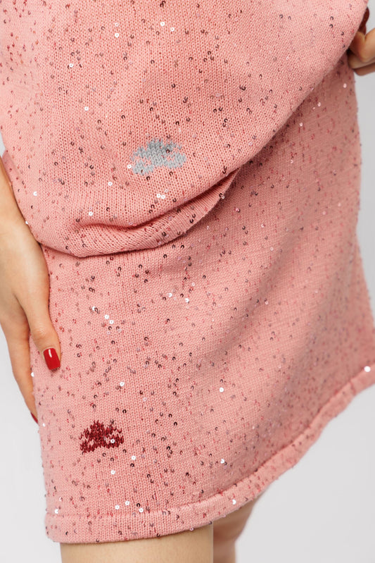 "Shine" mini skirt | dusty rose