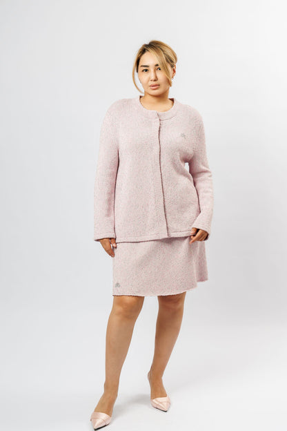 Cardigan & mini skirt set | pink