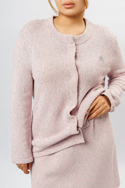 Cardigan & mini skirt set | pink