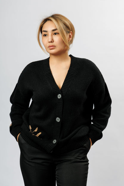 "Golden" Cardigan | black