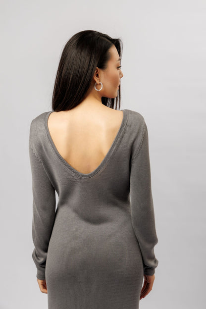 Silk dress | graphite