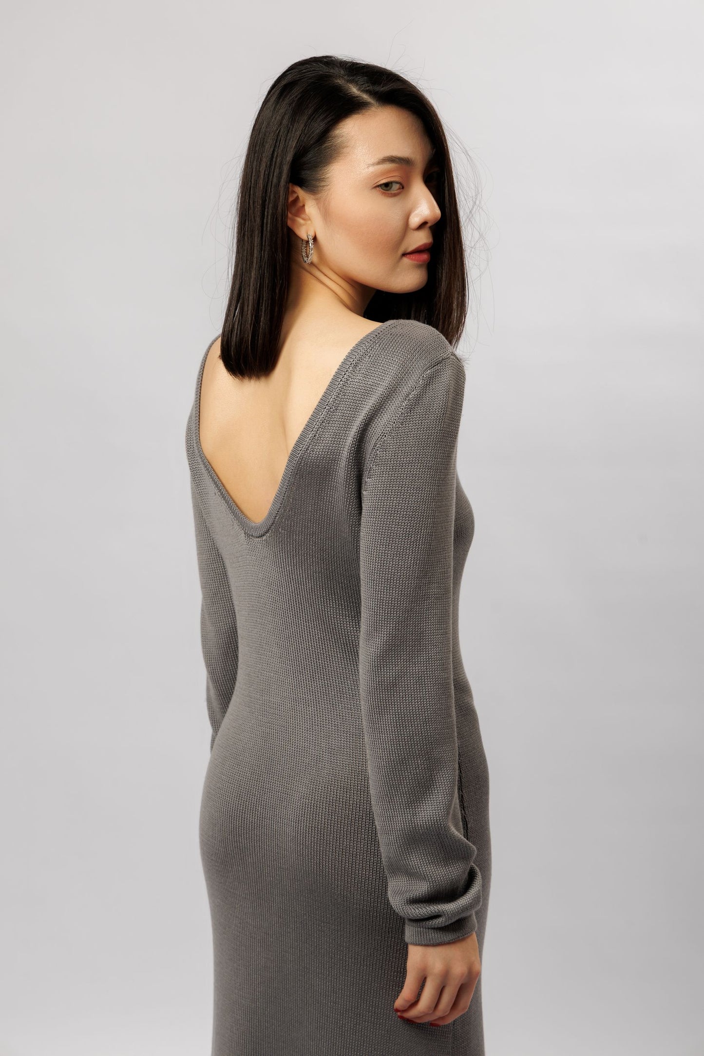Silk dress | graphite