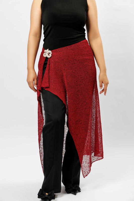 Sheer Wrap Scarf | red