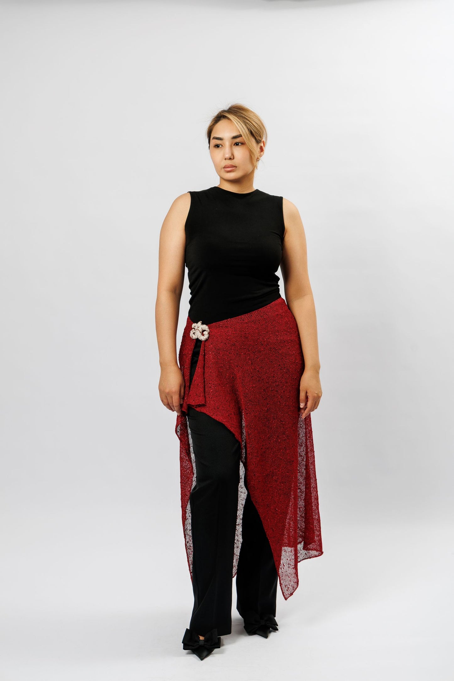 Sheer Wrap Scarf | red