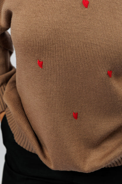 "Amore" sweater | caramel brown