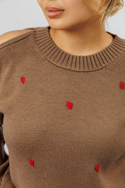 "Amore" sweater | caramel brown