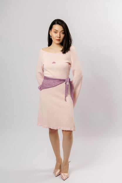 Mini dress "Girl" | pink velvet