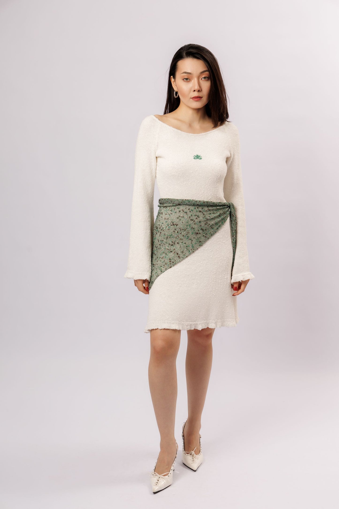 Mini dress "Girl" | white velvet