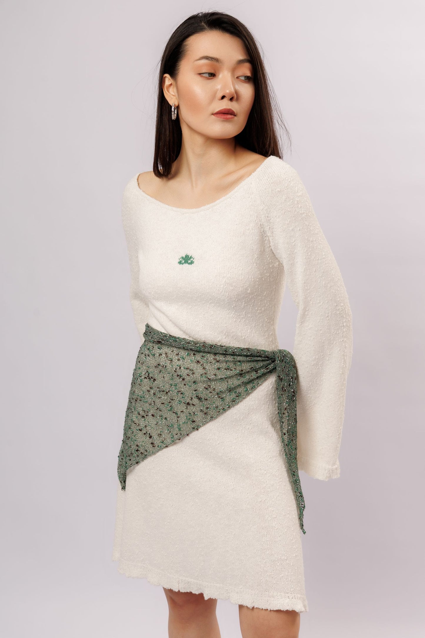 Mini dress "Girl" | white velvet