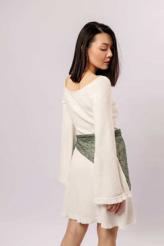 Mini dress "Girl" | white velvet