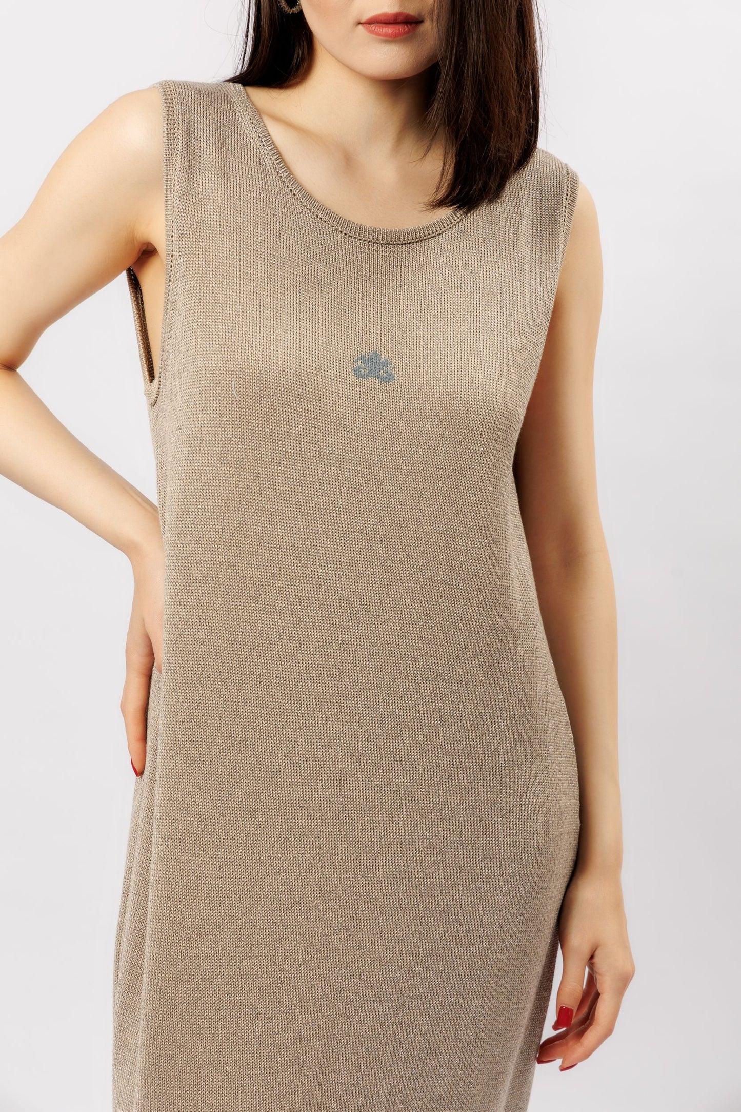"Shine" dress | dark beige