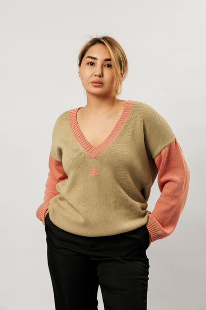 Reversible cotton sweater | olive