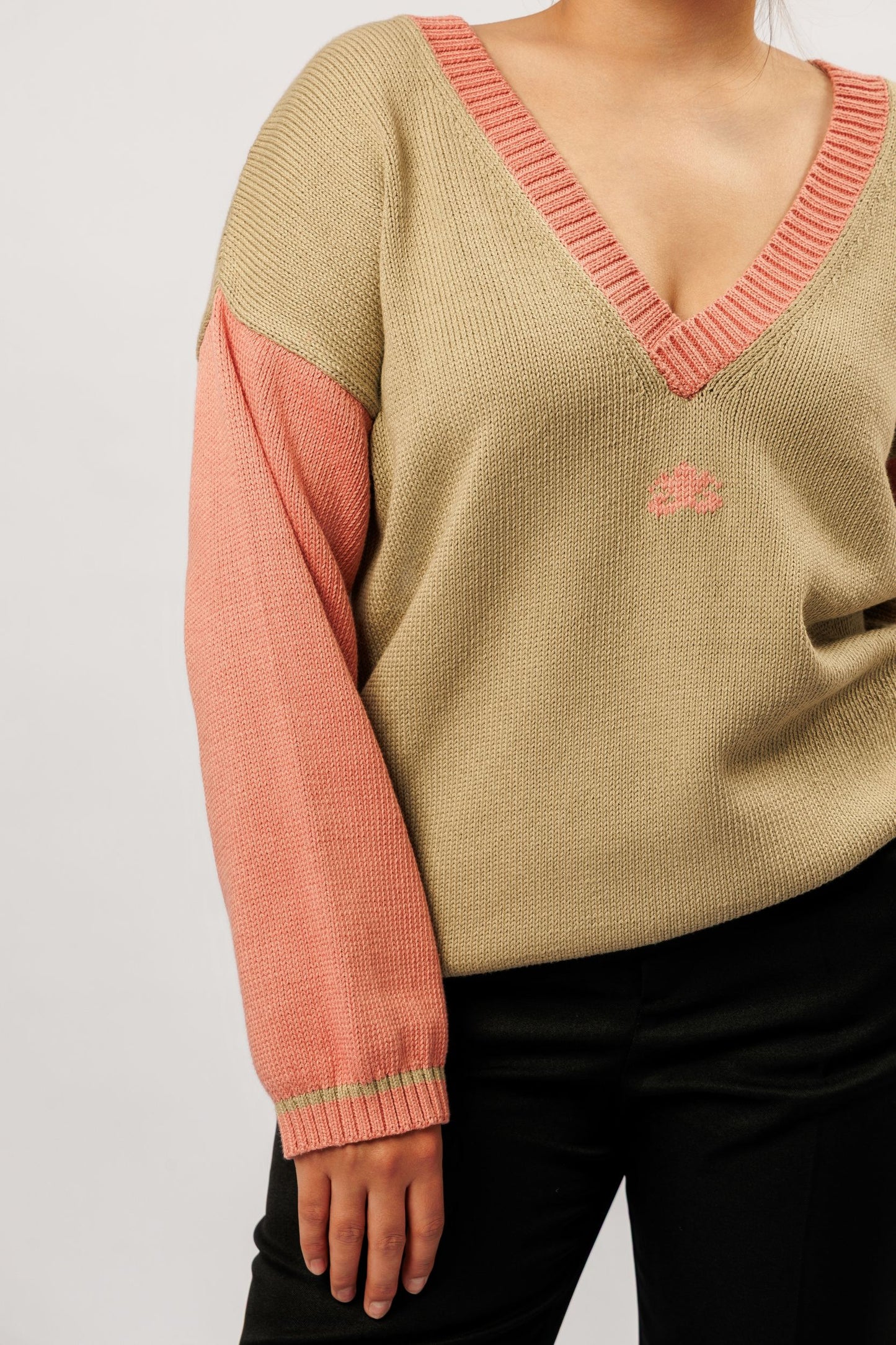 Reversible cotton sweater | olive