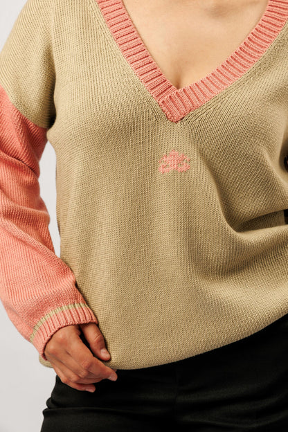 Reversible cotton sweater | olive