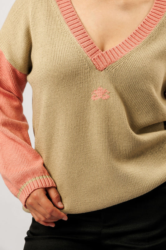 Reversible cotton sweater | olive