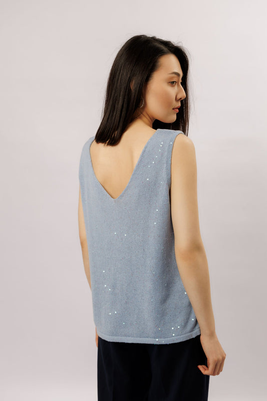 Top "Shine" V-neck | blue