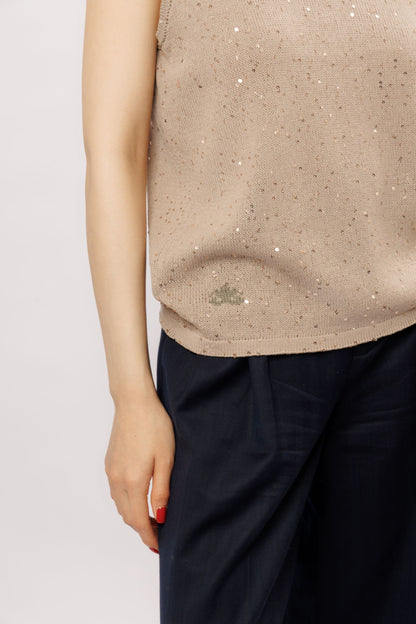 Top "Shine" V-neck | coffee with milk