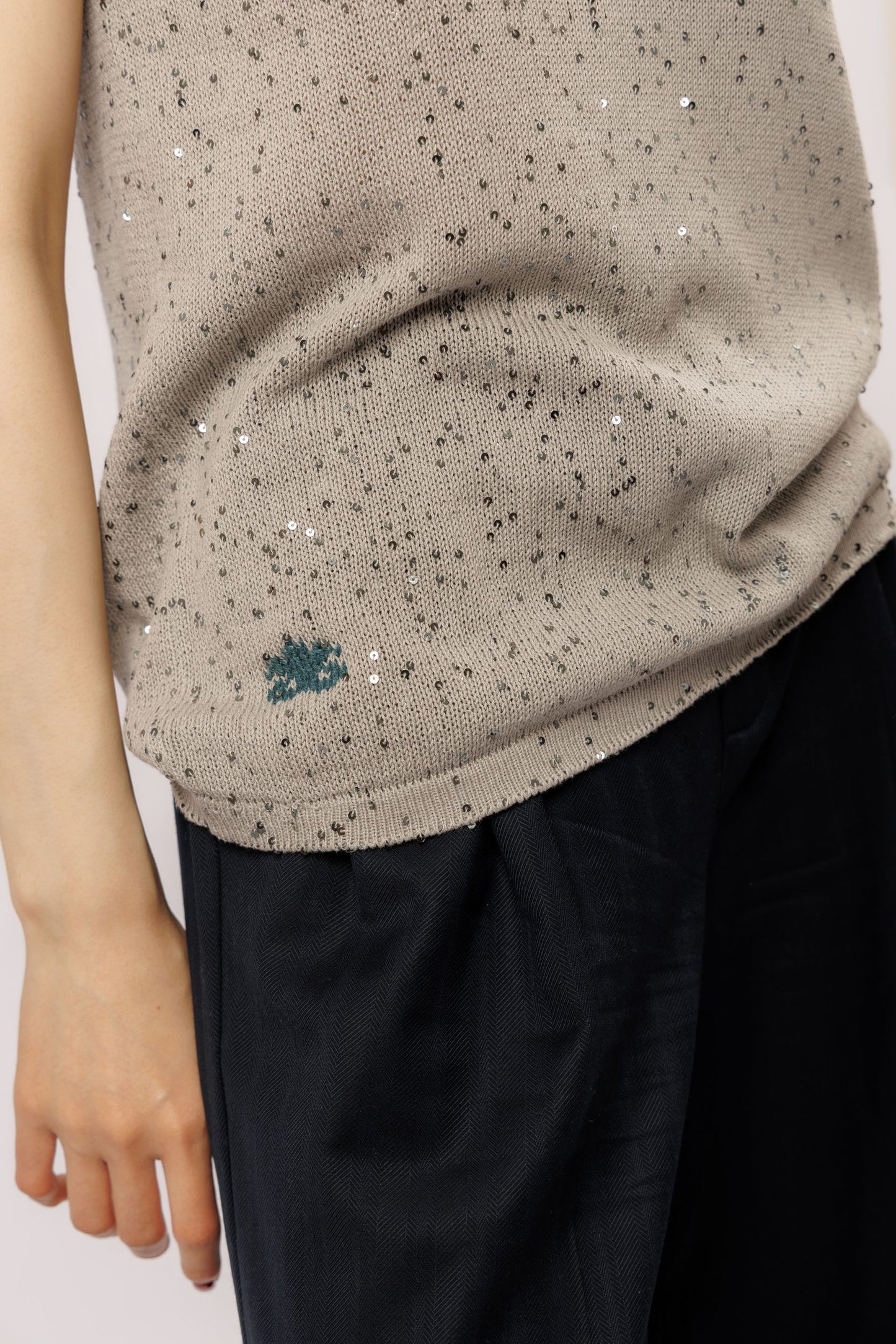 Top "Shine" V-neck | grey