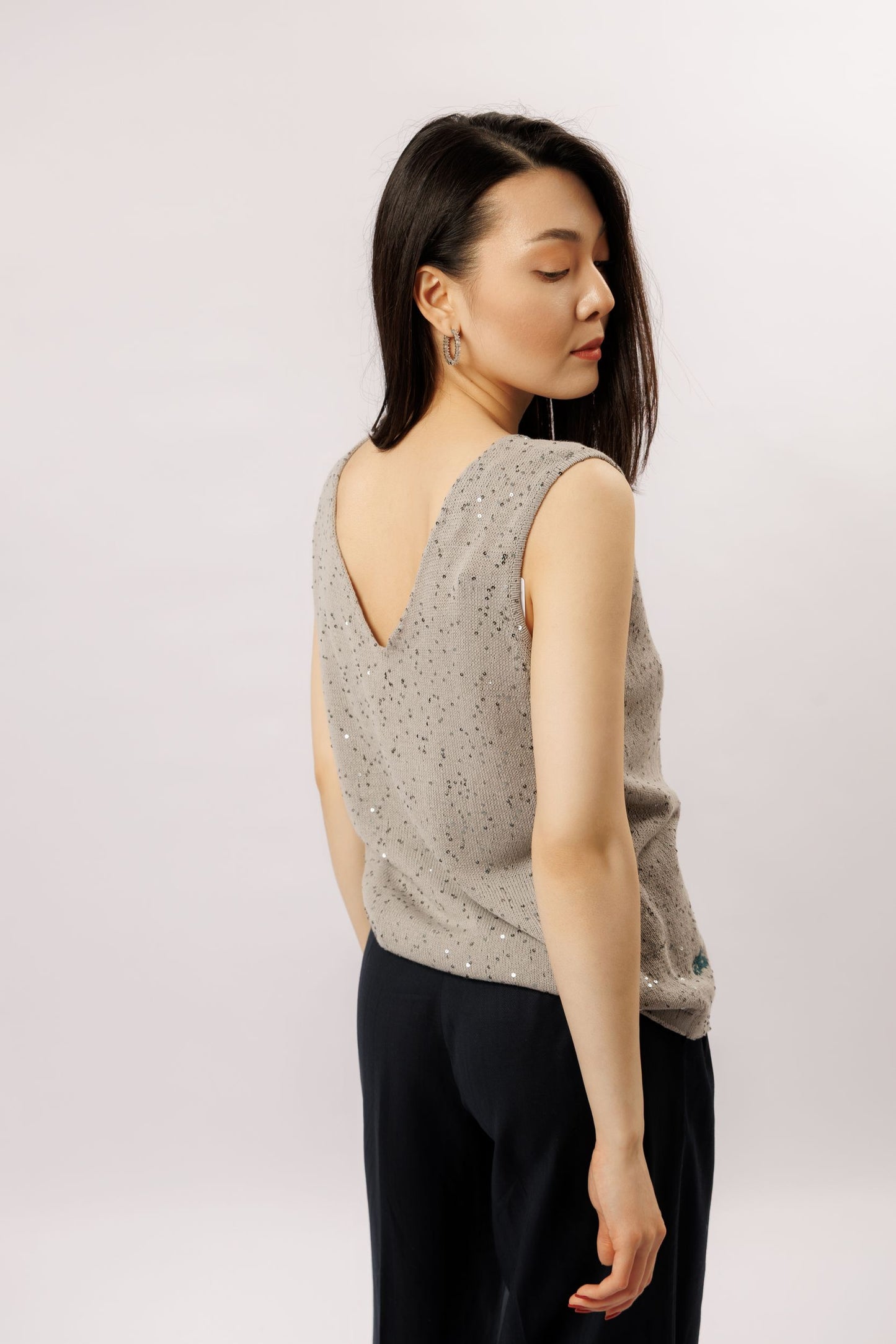 Top "Shine" V-neck | grey