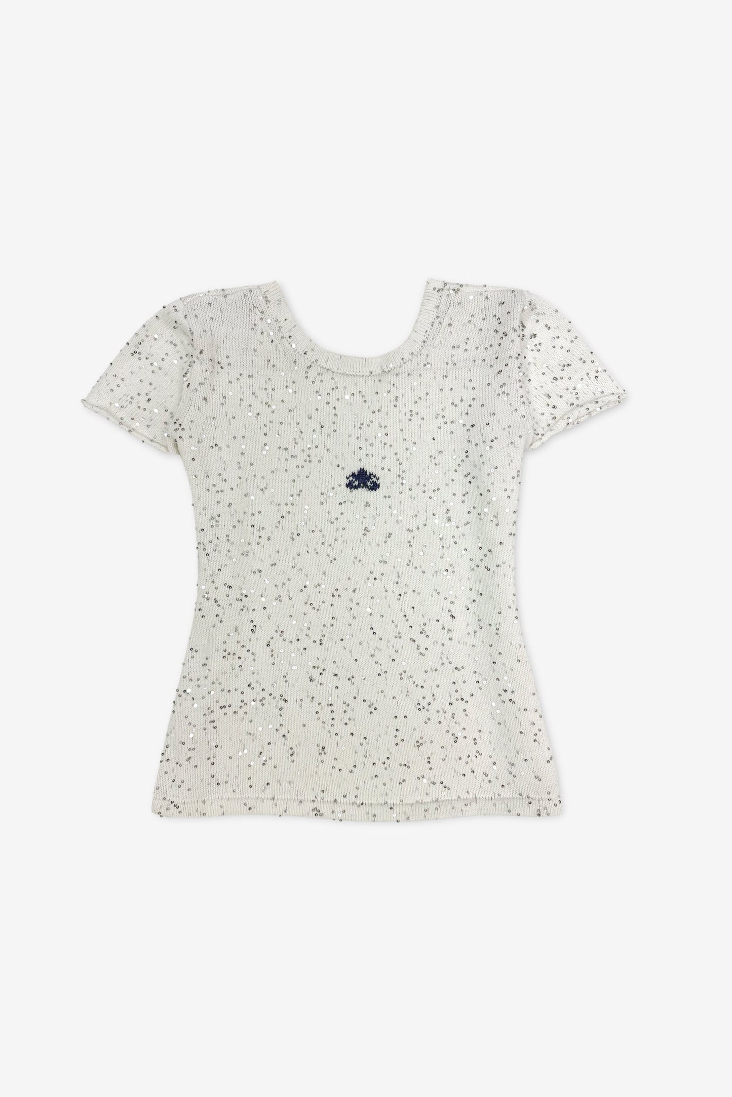 Short sleeve top "Sequins" | white
