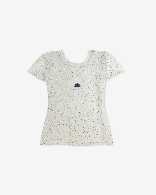 Топ с коротким рукавом "Пайетки" | белый