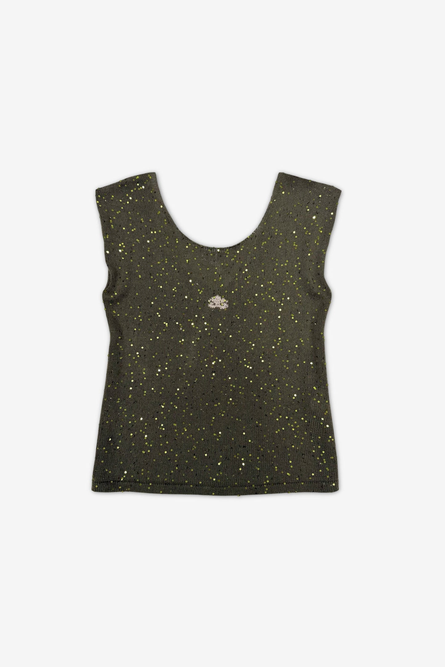 Top with sequins | khaki