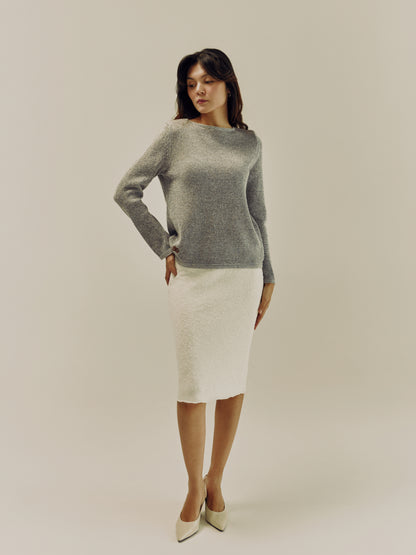 Mirage Long Sleeve Top | Light Grey