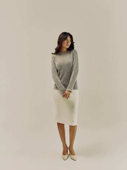 Mirage Long Sleeve Top | Light Grey