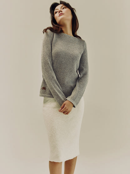 Mirage Long Sleeve Top | Light Grey