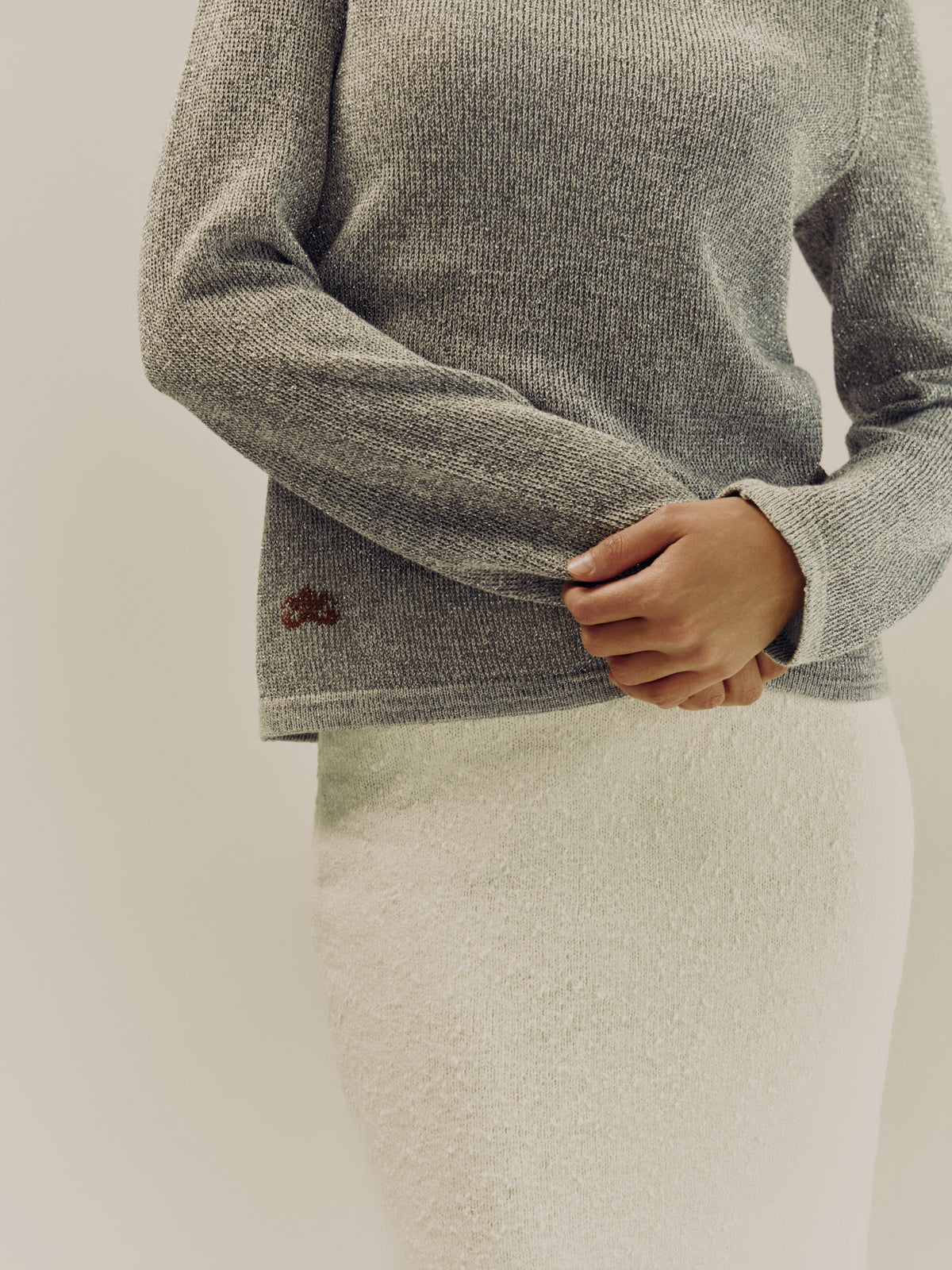 Mirage Long Sleeve Top | Light Grey