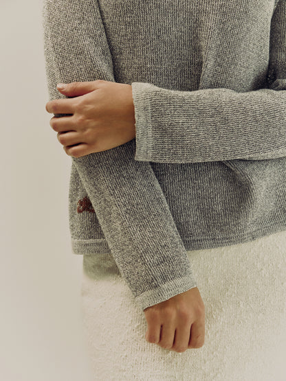 Mirage Long Sleeve Top | Light Grey