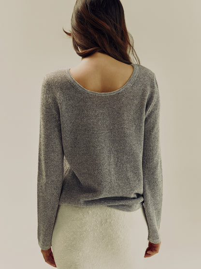 Mirage Long Sleeve Top | Light Grey