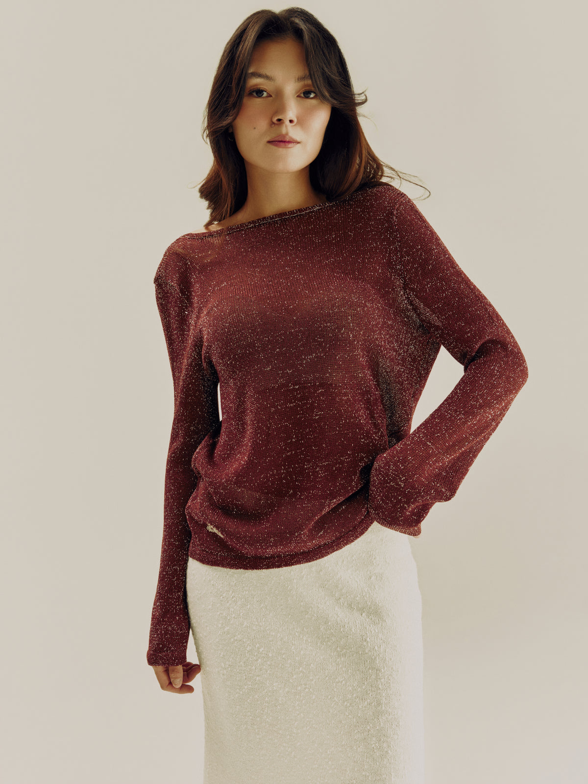 Mirage Long Sleeve Top | Terracotta